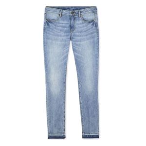 NWT Mid Rise Skinny Jeans Stretch Raw Hem 8